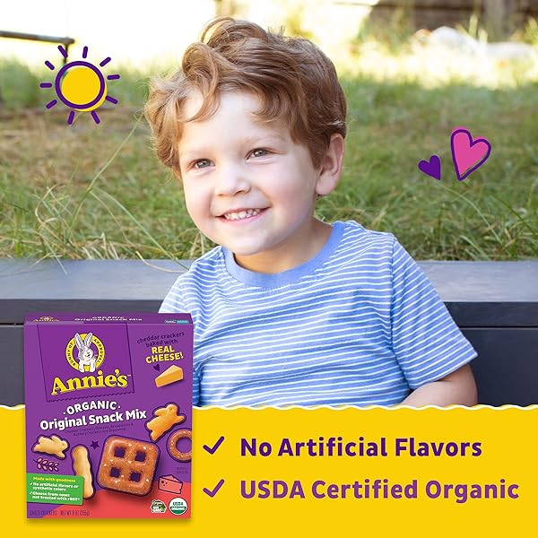 ANNIE’S ORGANIC ASSORTED CRACKERS AND PRETZELS SNACK MIX, 9 OZ