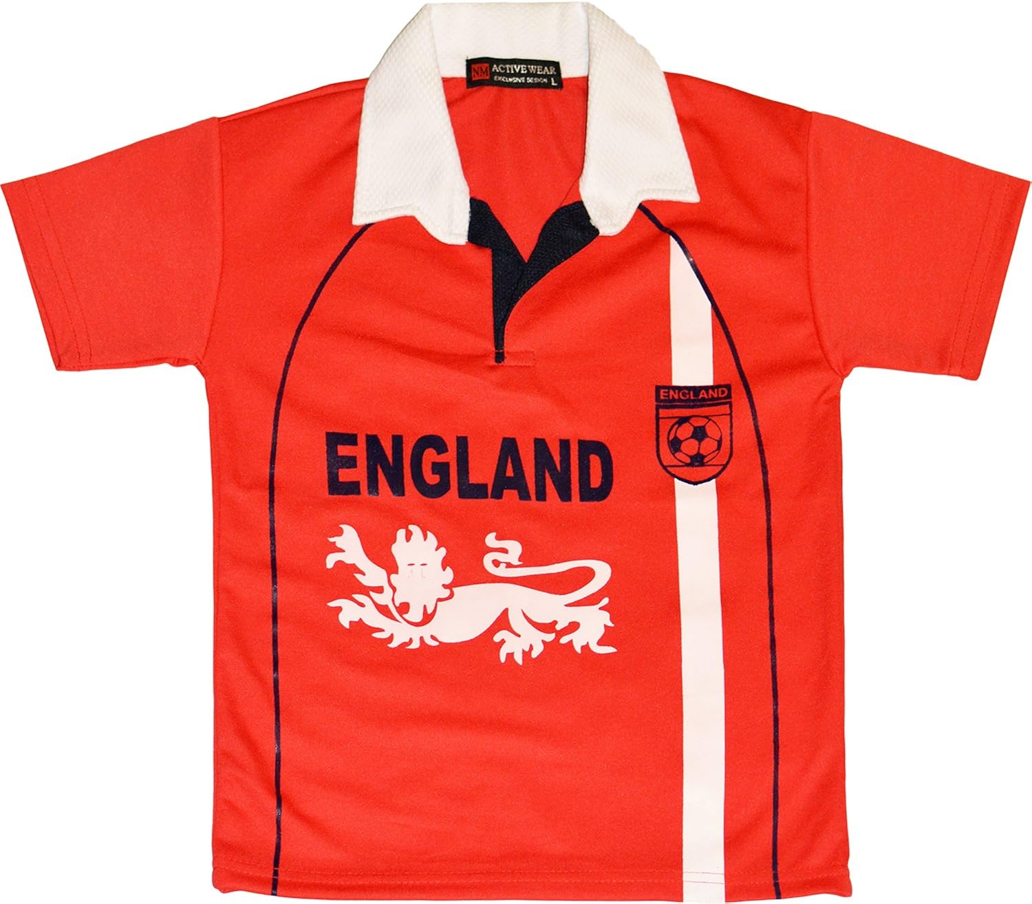 Kids England Footbal T Shirt Soccar Polo Shirt With Front Chest Logo (X
