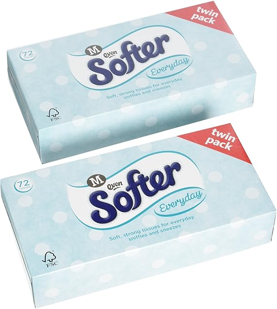 Morrisons Even Softer Everyday Facial Tissues Twin Pack, 72 Tissues per