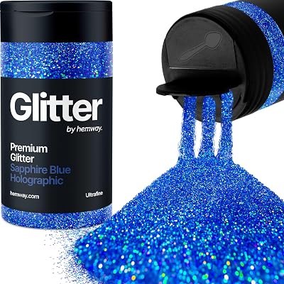 Hemway Holographic Sapphire Blue Glitter Shaker 130g Ultrafine Resin Craft