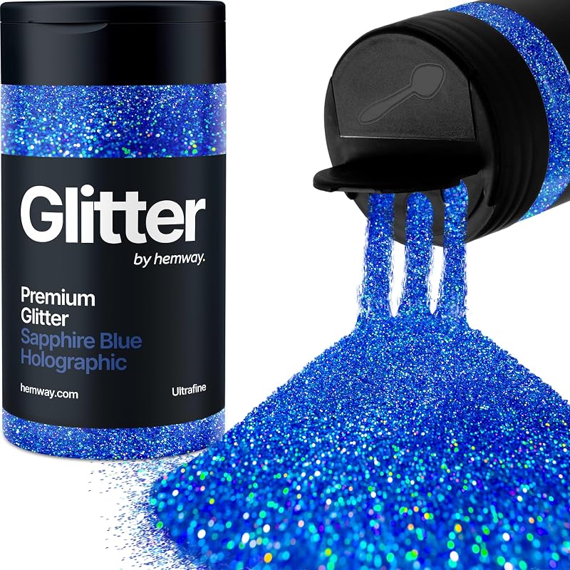 Hemway Holographic Sapphire Blue Glitter Shaker 130g Ultrafine Resin Craft
