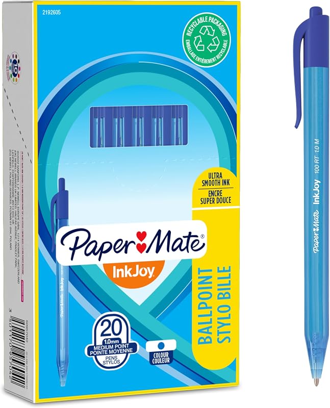 InkJoy 100RT Bolígrafo retráctil | punta media (1,0 mm) | azul | paquete de 20