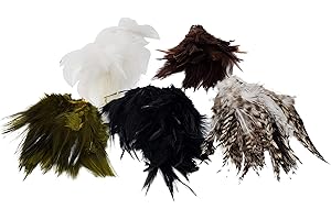 Creative Angler Saddle Hackle Fly Tying Materials - Natural Feathers for Wet Flies, Rooster Feathers, Hair Feathers for Crafts, Fly Tying Kit - Small Feathers Combo Pack of Steelhead Colored Feathers