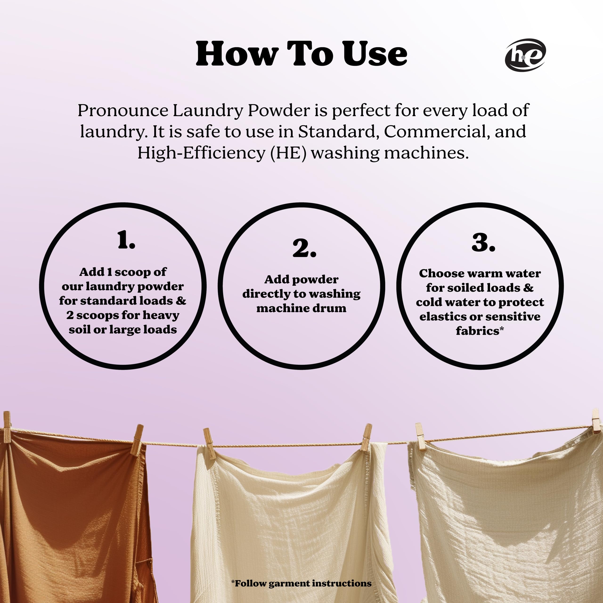Pronounce Laundry Detergent Powder Alternative | Earth-Derived Ingredients, Eco-Friendly, Safer for Sensitive Skin, Eczema, and Babies. Stain + Smell Fighting. HE Safe (Lavender, 120 Loads).