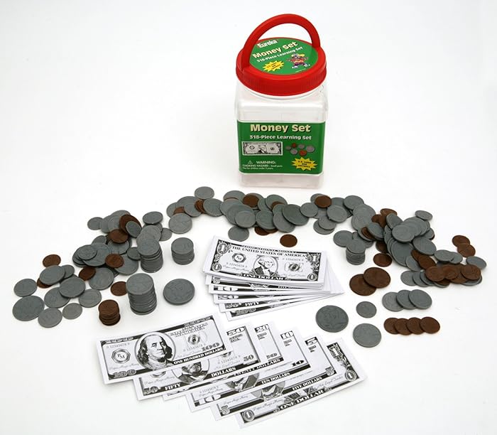 Eureka Tub of Money, Educational Back to School Classroom Supplies, 4.5'' x 2'', 318 pc.