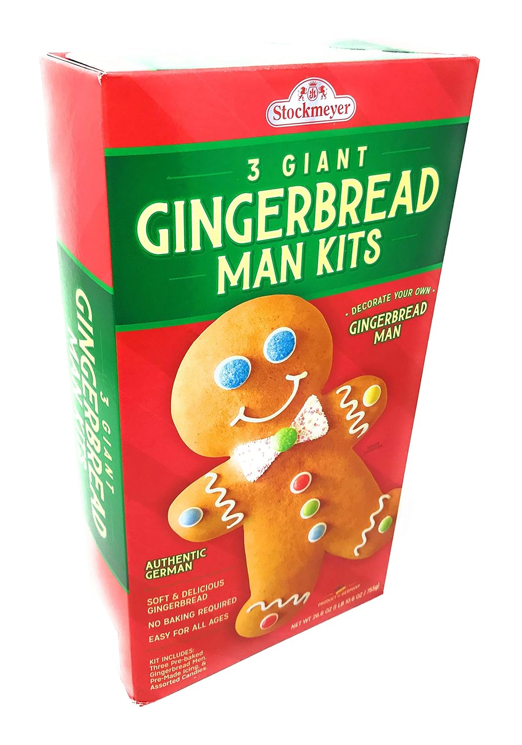 Stockmeyer Three Giant Soft Gingerbread Man Kits, German