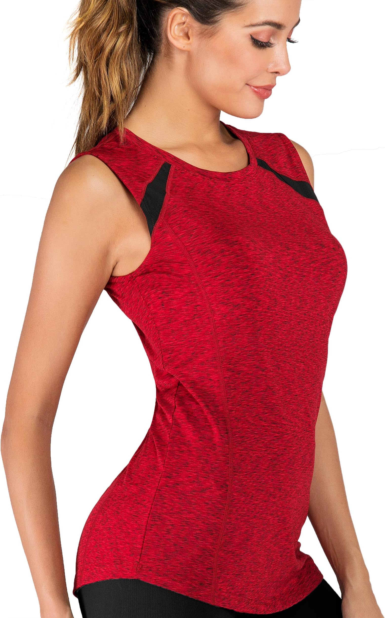 Women Sleeveless Yoga Top Moisture Wicking Athletic Shirts Quick Dry Fitness Workout Activewear Tennis Tank Top