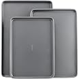 GoodCook Everyday Nonstick Baking Sheet Set, 3 Pack Includes Small (13×9) Medium (15×1) and Large (17×11) Pans Carbon Steel C
