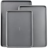 GoodCook Everyday Nonstick Baking Sheet Set, 3 Pack Includes Small (13&times;9) Medium (15&times;1) and Large (17&times;11) Pans Carbon Steel Construction Cookie Sheets Bakeware Set, Gray