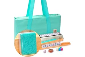 Yellow Mountain Imports American Mahjong Set, Pepper with Pepper Green Soft Case - 4 All-in-One Racks with Pushers, Wright Pa