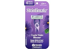 Skintimate Exotic Violet Blooms 4-Blade Disposable Razors - 4 ct
