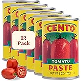 Cento Rich &amp; Thick Tomato Paste, Low Sodium, Non-GMO, 6 oz (Pack of 12) | BPA-Free &amp; Gluten-Free; Canned Fresh from Red Ripe Tomatoes; Perfect for Pasta Sauce, Spaghetti and Soup