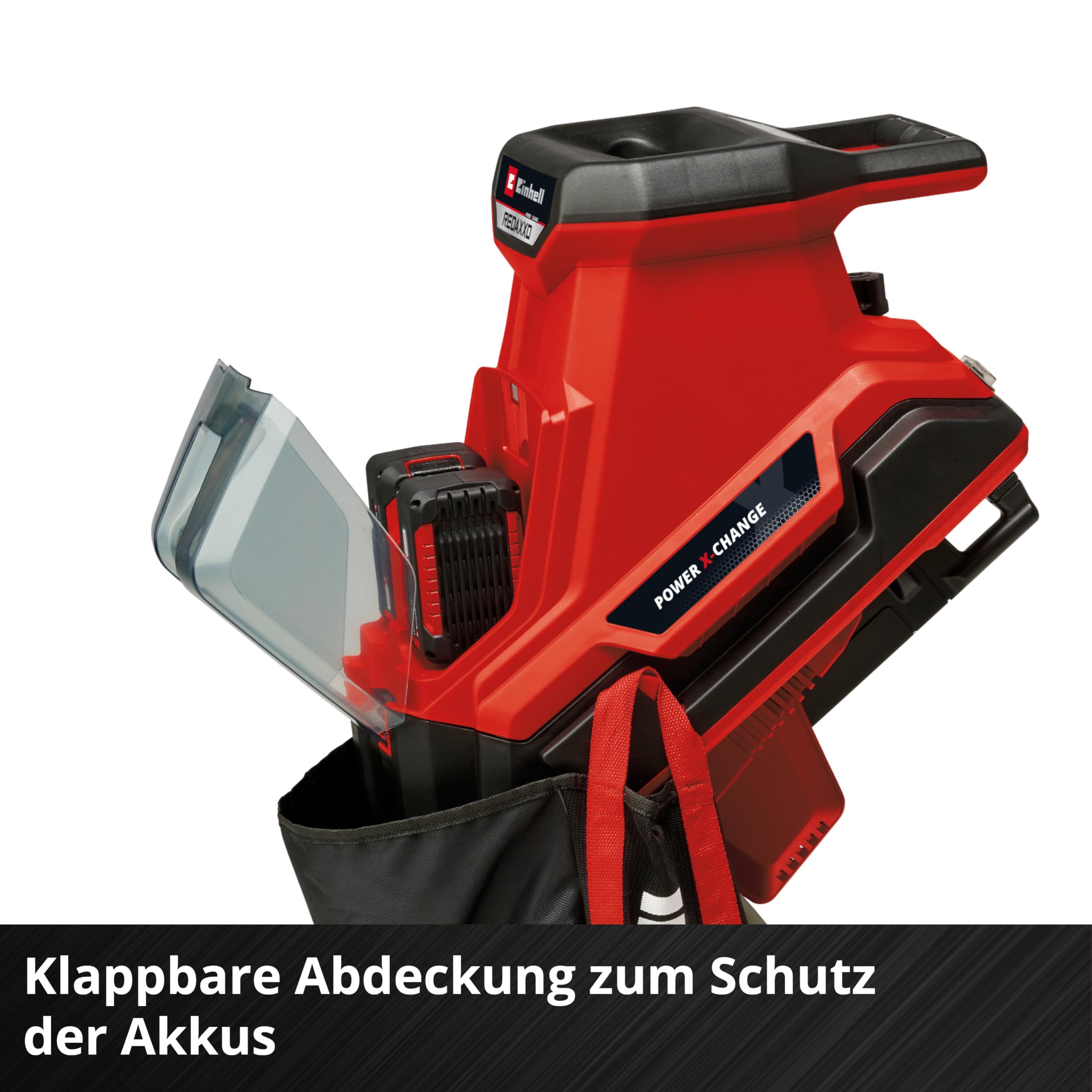 Einhell Akku-Messerhäcksler REDAXXO 36/25 Power X-Change (36 V, max. 25 mm Aststärke, 3 Wendemesser aus Stahl, 55 L Fangsack, Transportgriff, Stopfer) 7