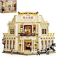 Lumibricks Western Bank Heist Lighting Building-Bricks Set - Wild West Outlaw Gold Heist 2875 Pcs Collection Display Set for 
