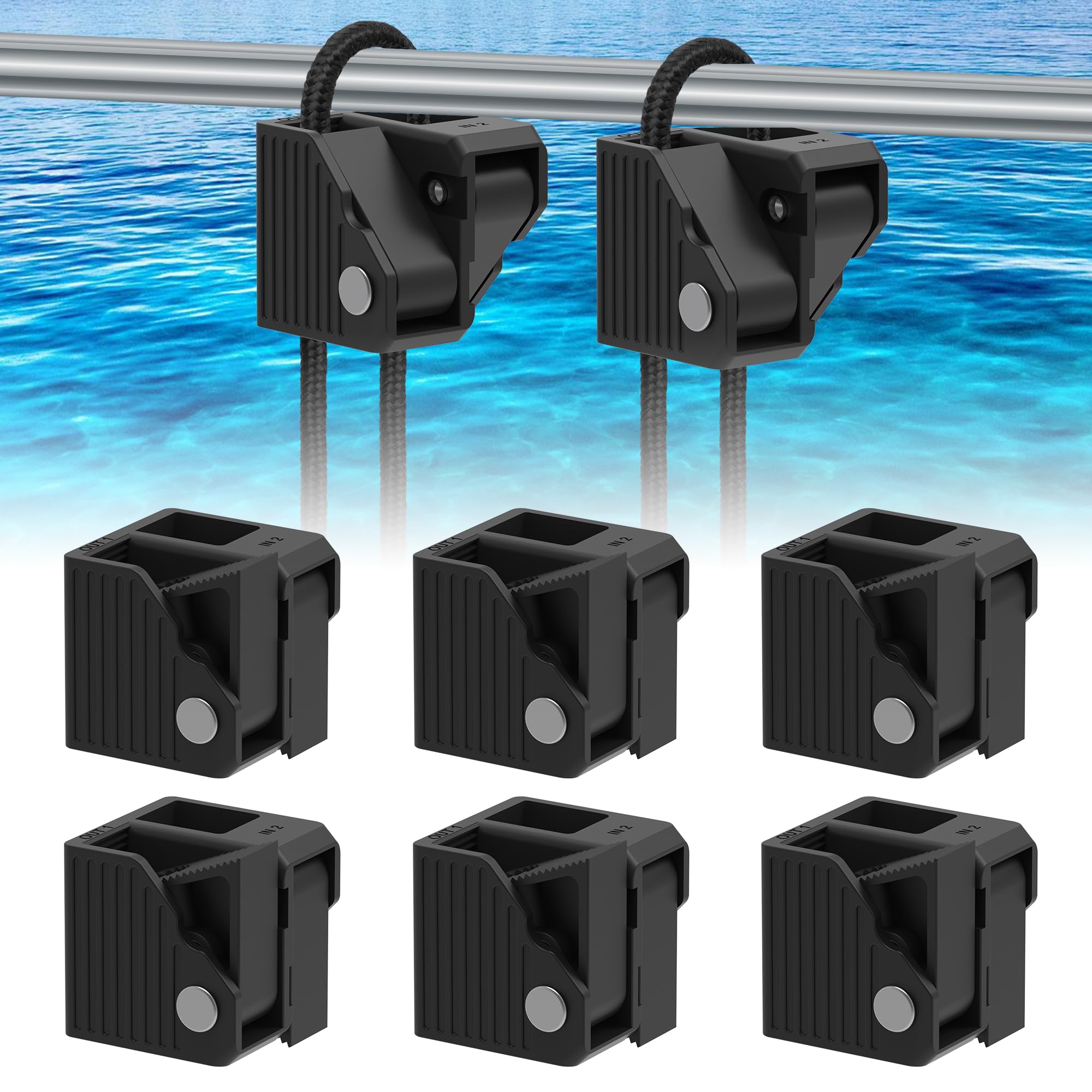 Photo 1 of Boat Fender Clips 6 Pack, Adjustable Durable Pontoon Boat Bumper Clips Dock Bumper Buoy Hanger Holder, Easy to Install Quick Release Lock Fit for Any Boat Pontoon Rail