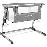 Baby Delight Beside Me Dreamer Bassinet | Bedside Sleeper | 6-Position Height Adjustment | Charcoal Tweed
