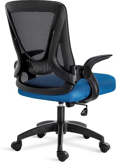 Blisswood Office Desk Chair Blue Black Mesh Chair 360° Tilt Lumbar Support