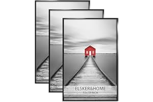 ELSKER&HOME 12x18 Frame 3 Pack, Black 12x18 Poster Frame for Horizontal or Vertical Wall Mounting, Sturdy and Scratch-proof
