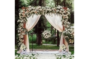 Clumpossom 7.5FT Wedding Arch, Wedding Arbor Backdrop Stand for Outdoor Indoor, Arch for Wedding, Square Wood Arch Wedding Arbor for Ceremony