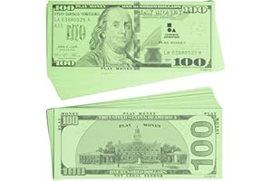 LEARNING ADVANTAGE One Hundred Dollar Play Bills - Set of 50 $100 Paper Bills - Designed and Sized Like Real US Currency - Teach Currency, Counting and Math with Play Money