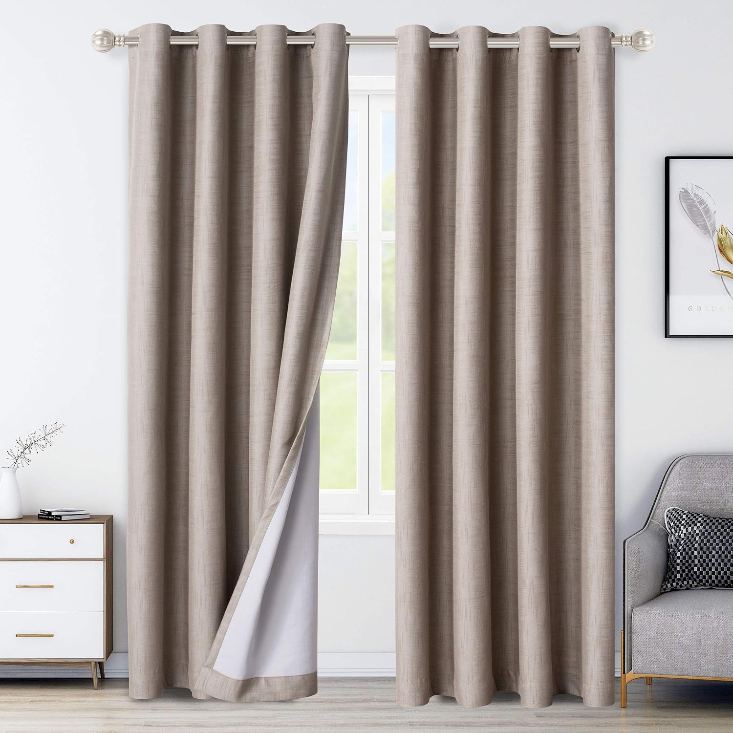 Amazon.com: LORDTEX 100% Blackout Curtains for Bedroom - Textured