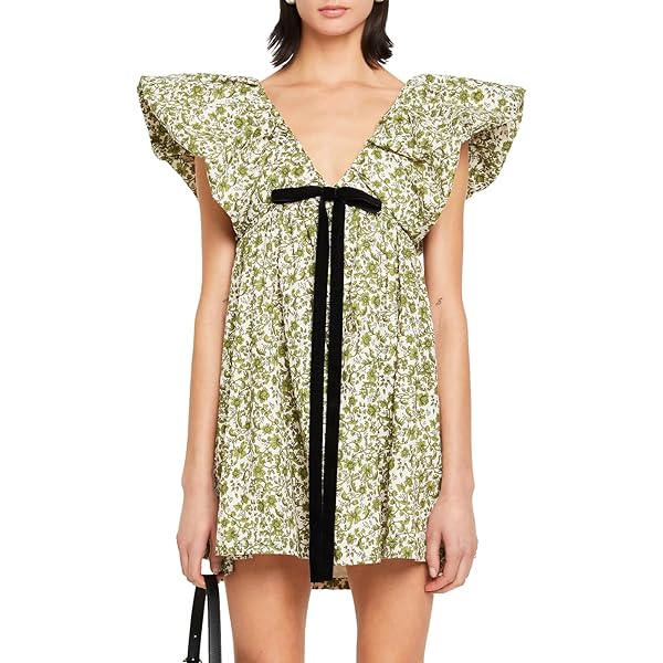 Orvila Women's V Neck Short Sleeve Ruffle Flowy Mini Dress Floral Print Short A Line Dresses (Black,Small) at Amazon Women's Clothing store Orvila Women's V Neck Short Sleeve Ruffle Flowy Mini Dress Floral Print Short A Line Dresses (Black,Small) at Amazon Women's Clothing store