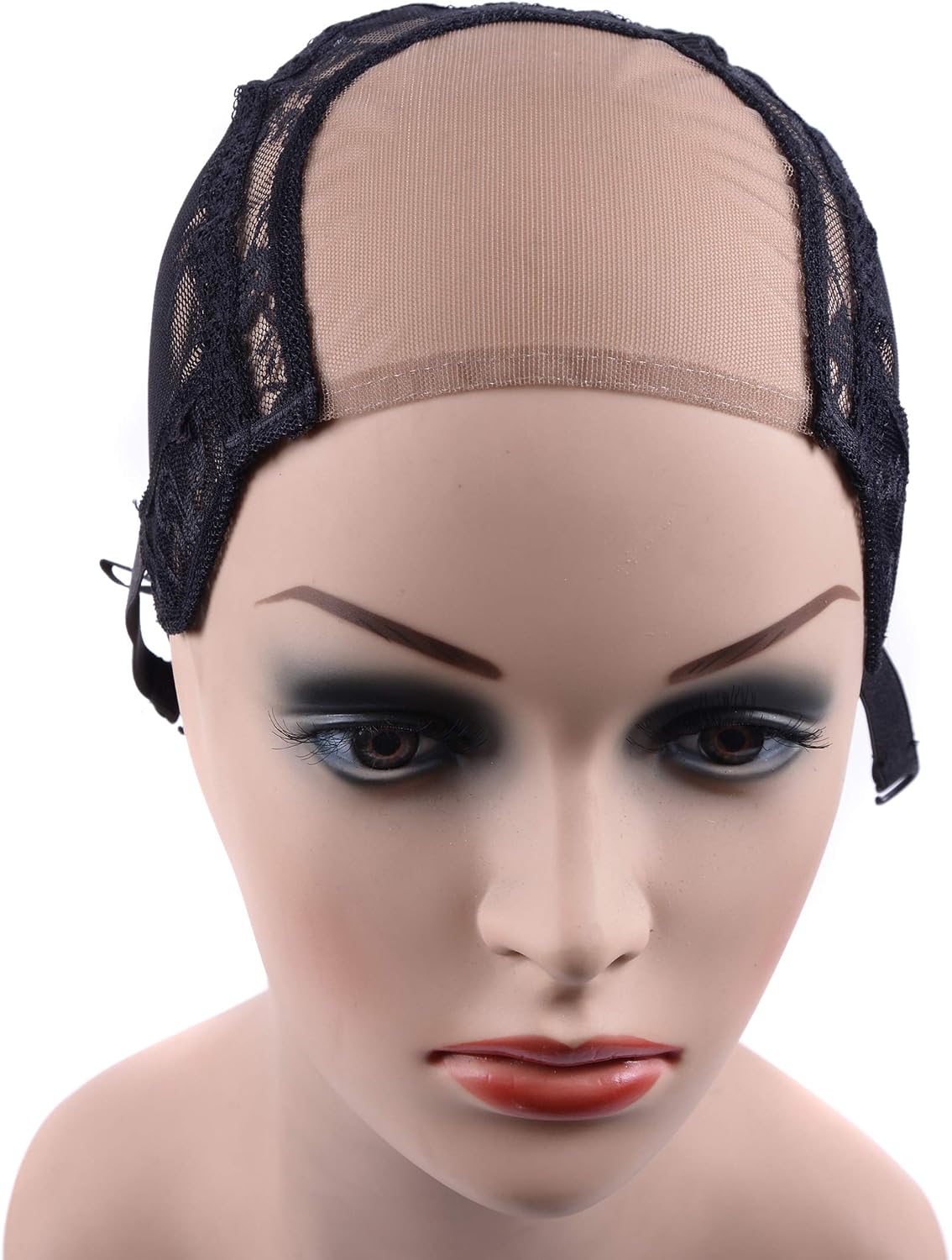 4"X4" U Part Swiss Lace Wig Cap For Making Wigs With Adjustable Straps Mesh Wig Cap (Black L 56cm) - Image 5