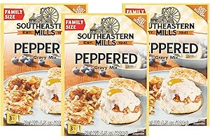 Southeastern Mills Gravy Mix Packet, Peppered Gravy Mix, Makes 3 ½ Cups of Gravy, Just Add Water, Family Size Packet, 4.5-Ounce Packet (Pack of 3 Packets)