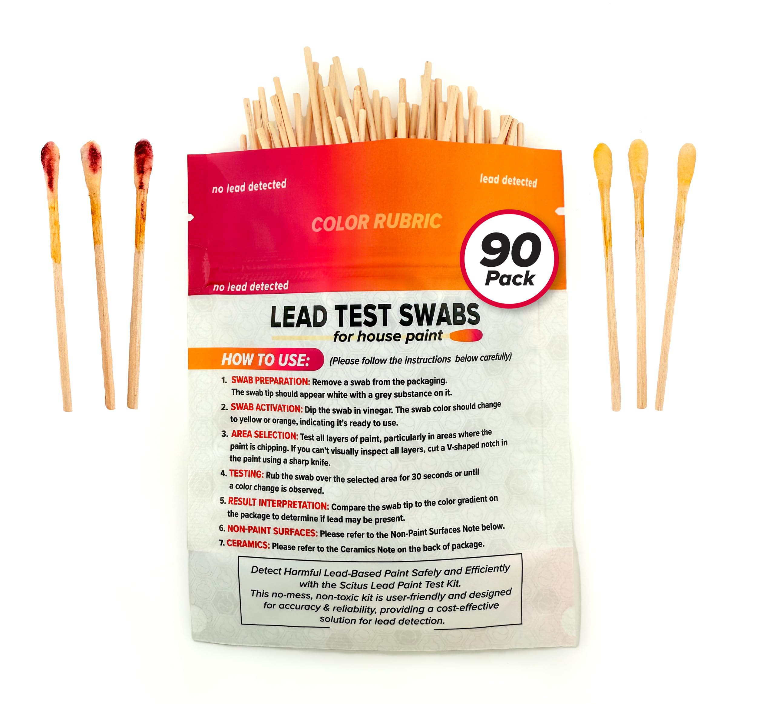 Photo 1 of Scitus Know Understand - 90 Count Lead Test Kit for Paint, Ceramics and More - Fast, Accurate Results - Make Your Home Lead Safe - Home Lead Test Kit - Activate with Household Vinegar
