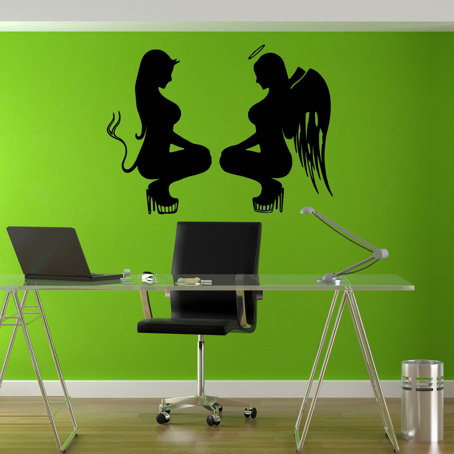 Angel Wings and Devil Sexy Hot Decor Wall Art Sticker Decal tr1883