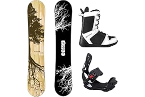 Camp Seven Roots CRC Snowboard and System LTX Rear Entry Step in Binding Men's Complete Snowboard Package