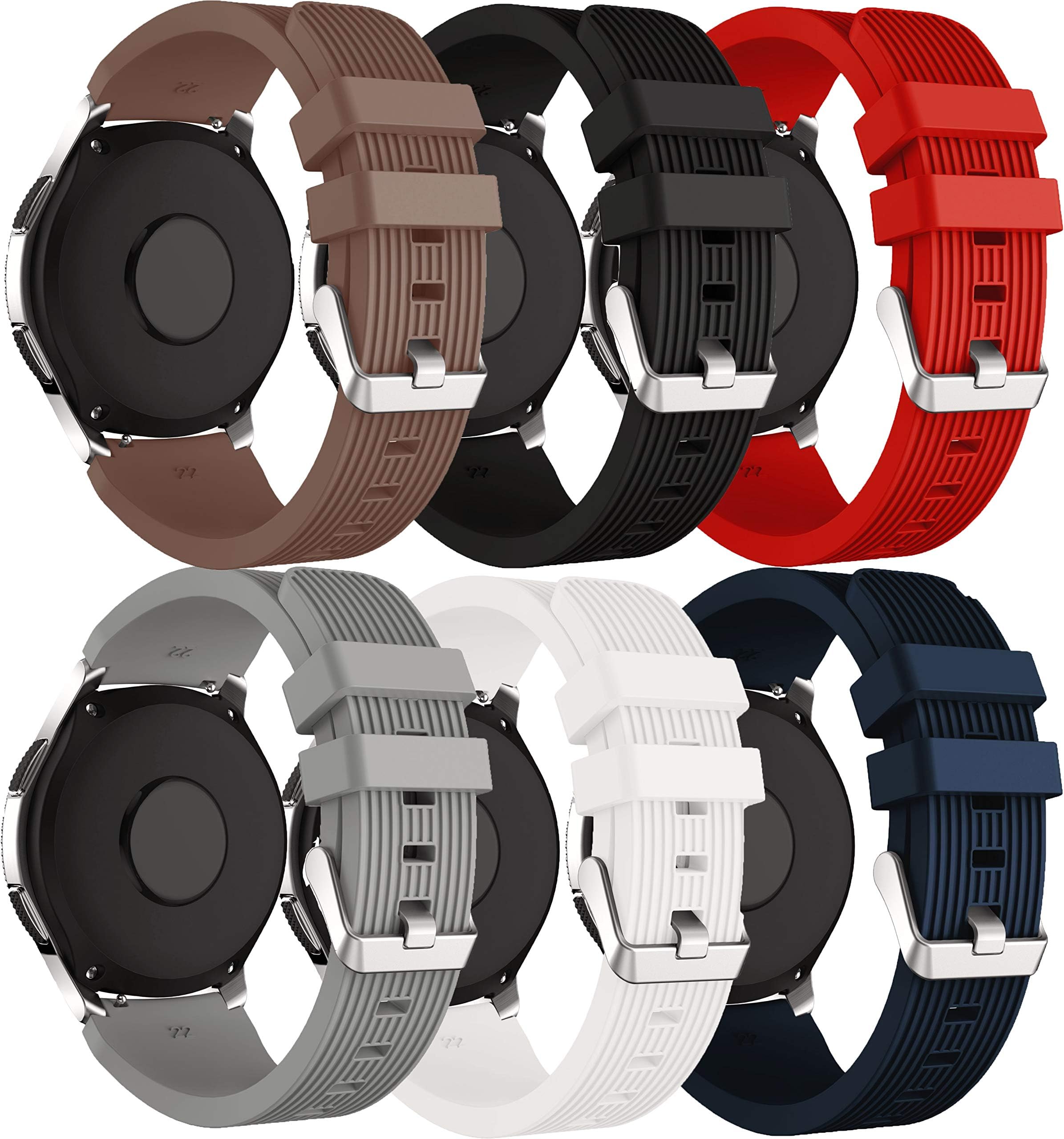 XingWangFa for Samsung Galaxy Watch (46mm) Straps Bands[6 PACK] 22mm Soft Silicone Sport Band Replacement Strap For Samsung Galaxy Watch (46mm) SmartWatch