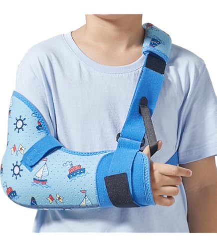 Kids Arm Sling With Dinosaur Print - Adjustable Fracture Support For Boys (Small)