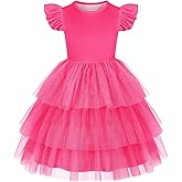 COTRIO Toddler Tutu Dress Girls Casual Dresses Birthday Party Formal Dress Tulle Ruffle A Line Skater Swing Twirly Sundress