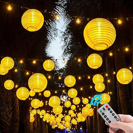 lampion lichterkette außen,4.2m 20 lampions Lichterkette für Party,Geburtstag,Hochzeit,Garten
