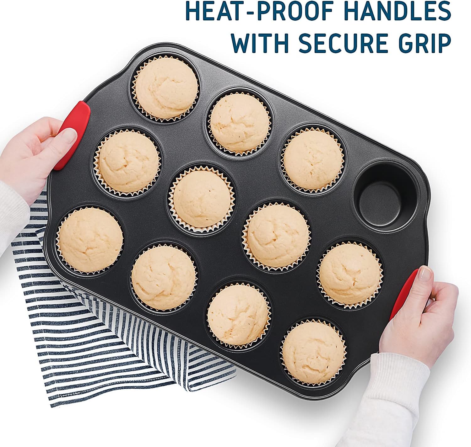 JoyTable Bakeware Set - 15 PC Baking Pans Set Nonstick Surface - Bakeware sets with Baking Pan, Oven Pan, Cookie Sheet, Baking Trays & More - Nonstick Bakeware Set with Silicone Handles & Utensils: Kitchen & Dining