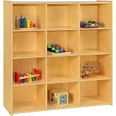 Contender 12 Big Cubby Storage Shelf, Montessori Cabinets for Organizing Art and Craft Supplies, Hard Wood Cabinets Perfect for Classrooms, Offices and Homes