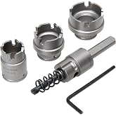 Greenlee 655 4-Piece Quick Change Carbide-Tipped Hole Cutter Set, 7/8" - 1-3/8"