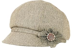 Juiterchy Women Retro Classic Visor Newsboy Cabbie Cap Beret Hats with Flower Buckle for Woman Ladies