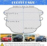 Tevlaphee Windscreen Sun Shade 197x128cm 3 Magnets UV Block Foldable view 7
