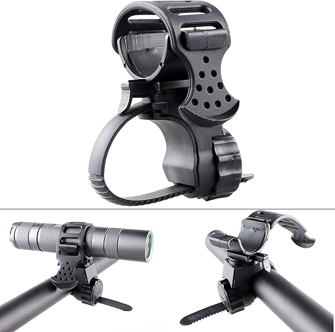 SANRLO Taschenlampen-Halterung Für Fahrrad - 360° Einstellbar Schwarz