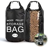 Ajerg 2 Pack 22LB Waterproof Wood Pellet Storage Bags with Handles | Smoker Pellet Storage Bin Bag, Wood Pellet Container for Smoker, BBQ Grill, Pizza Oven, Charcoal, Wood Chips &amp; Heating Fuel