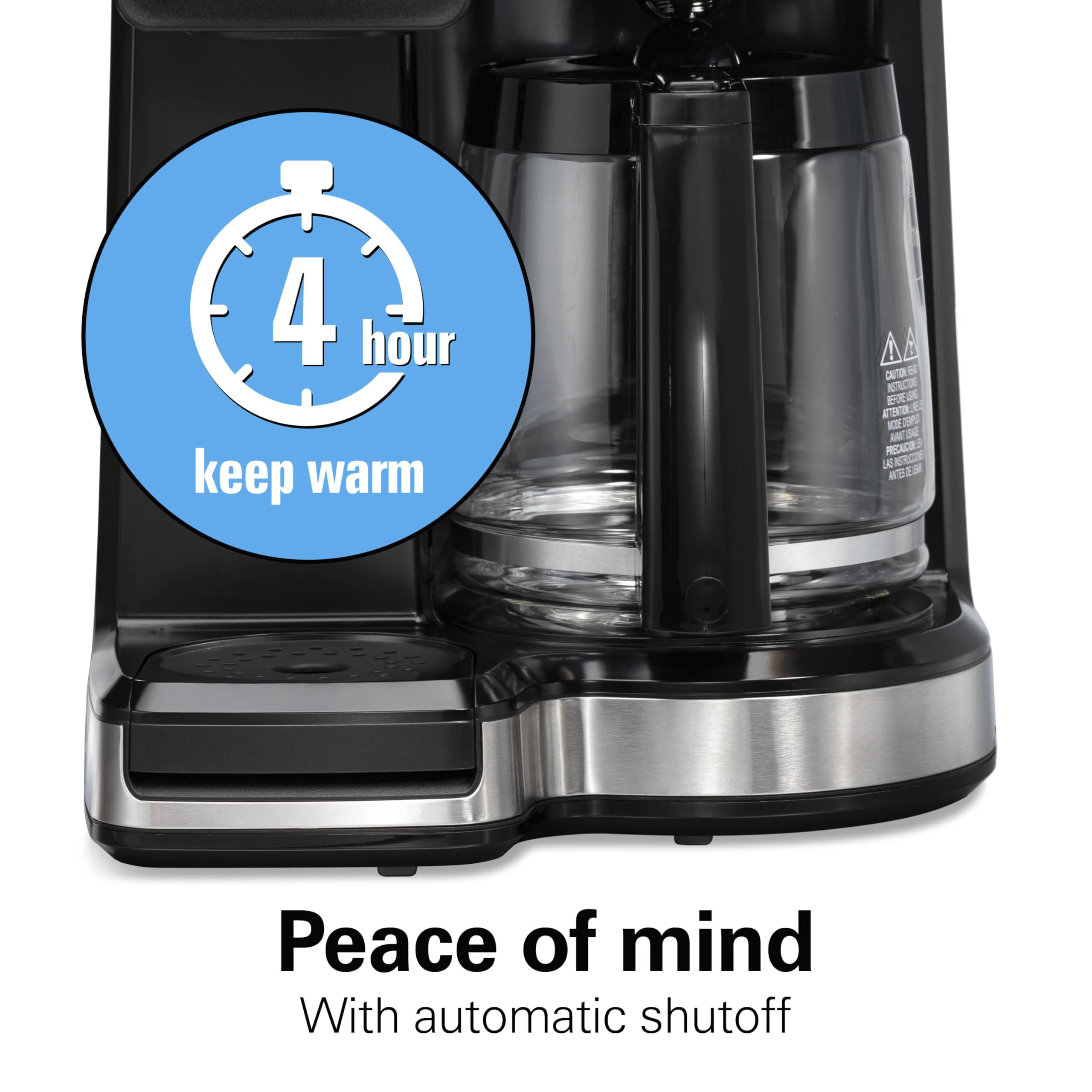 Hamilton Beach 2-Way 12 Cup Programmable Drip Hot and Iced Coffee Maker & Single Serve Coffee Machine, Glass Carafe, Auto Pause and Pour, Black (47500J)