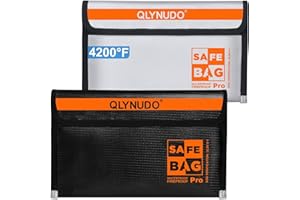 Small Fireproof Bag for Cash and Documents (9.5 x 5.8"), 4200°F Upgraded Fireproof Money Bag Set for Valuables (2-Pack) with 