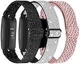 3-Pack Elastic Nylon Bands Compatible with Fitbit