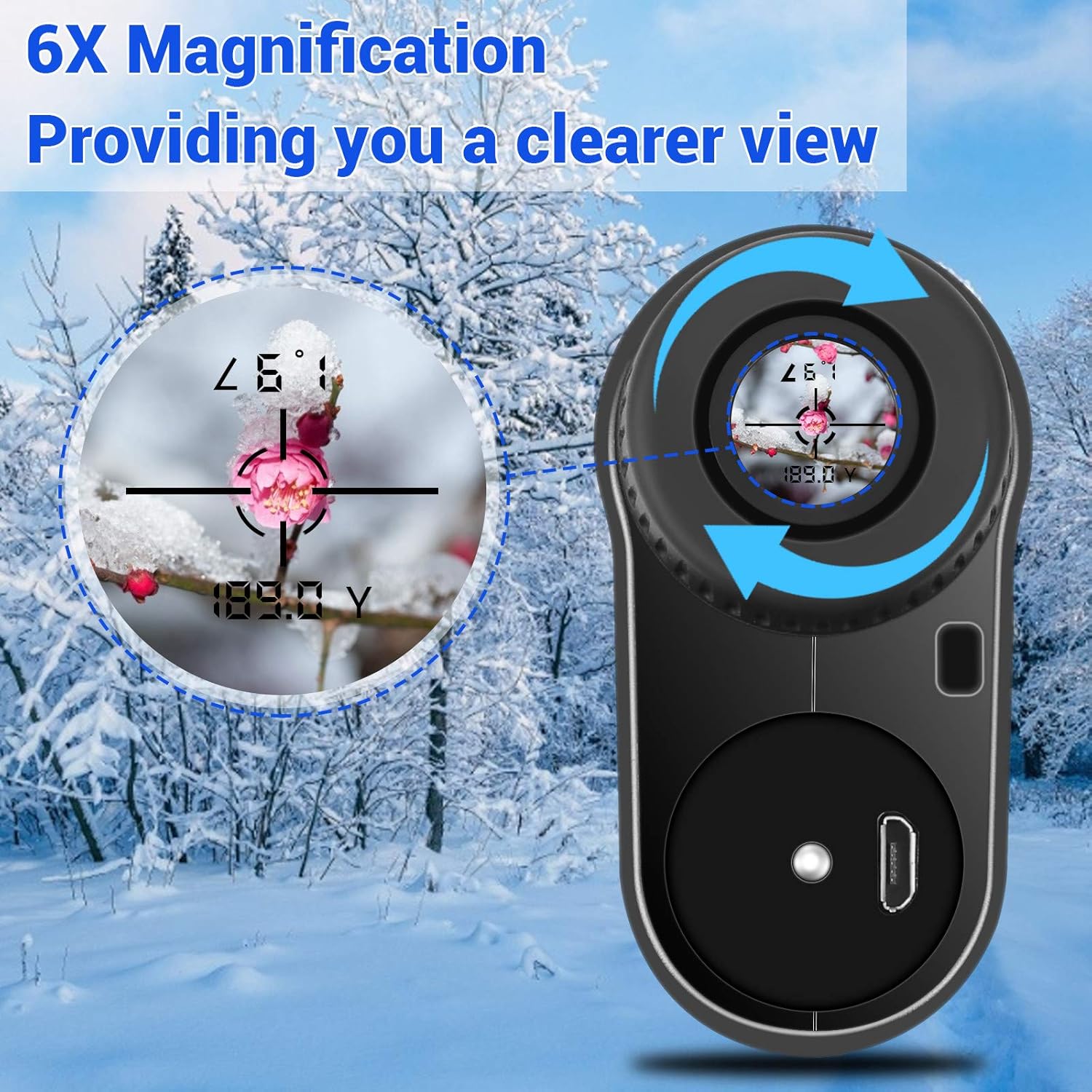 AIRSSON Golf Rangefinder Laser Rechargeable: 650 Yards Range Finder with Slope, 6X Magnification Range Pinseeker Distance Rangefinder for Hunting & Golfing : Sports & Outdoors