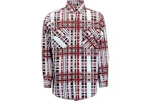 KONRECO FR Shirts for Men 100% Cotton 6.5oz Fire Resistant Lightweight Men's Plaid Work Shirts