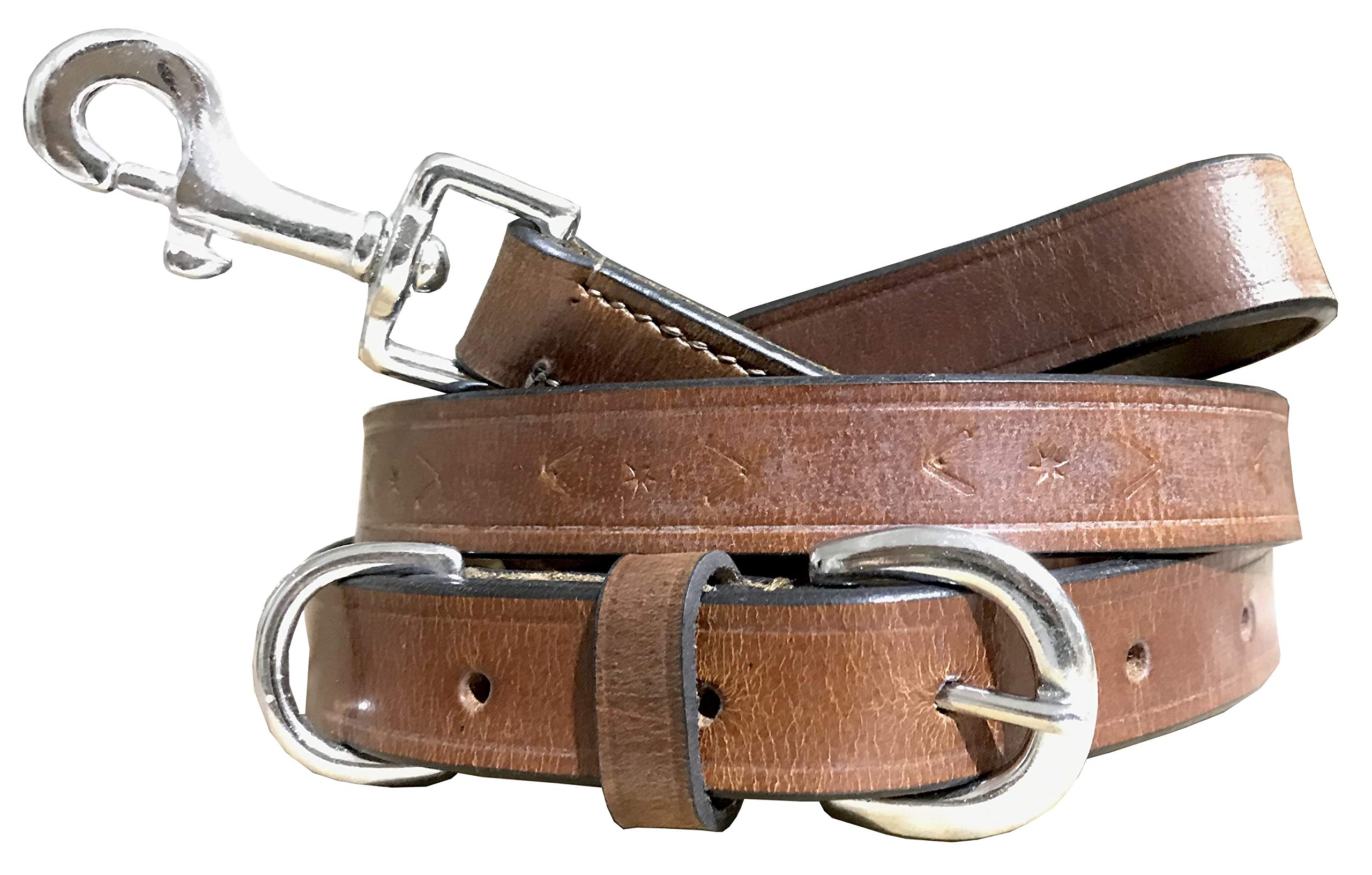 BRADLEY CROMPTON Genuine Leather Matching Pair Dog Collar and Lead Set L