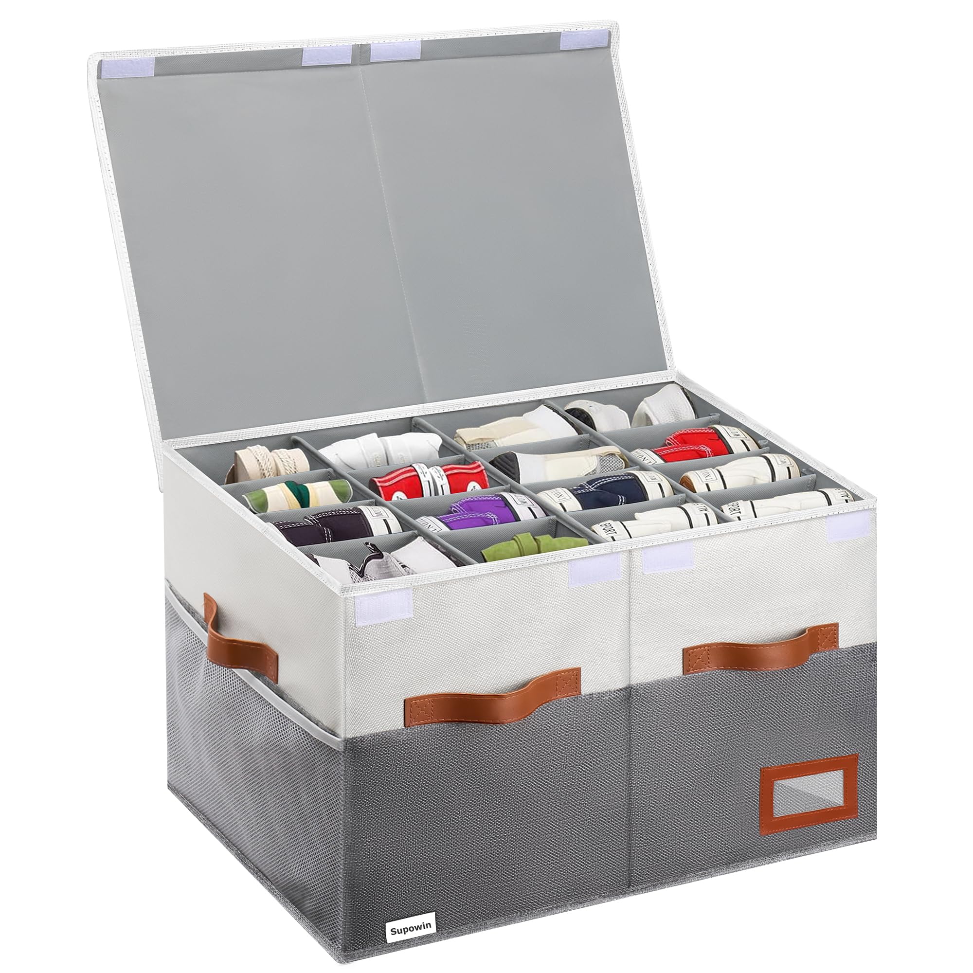 Supowin Shoe Organizer for Closet, Foldable Shoe