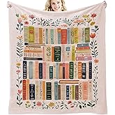 Mahrokh Book Lovers Gifts, Reading Blanket for Readers, Bookish Book Club Reading Librarian Gifts Blanket 60"x50" (Pink)